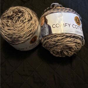 2 skeins - Lions Brand Comfy Cotton yarn. Cool Night
